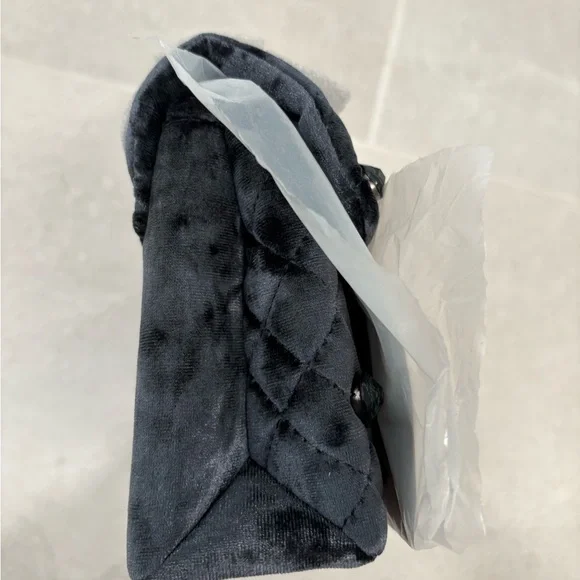 Kurt Geiger Gunmetal Grey Mini Velvet Brixton Shoulder Bag - Picture 9 of 13